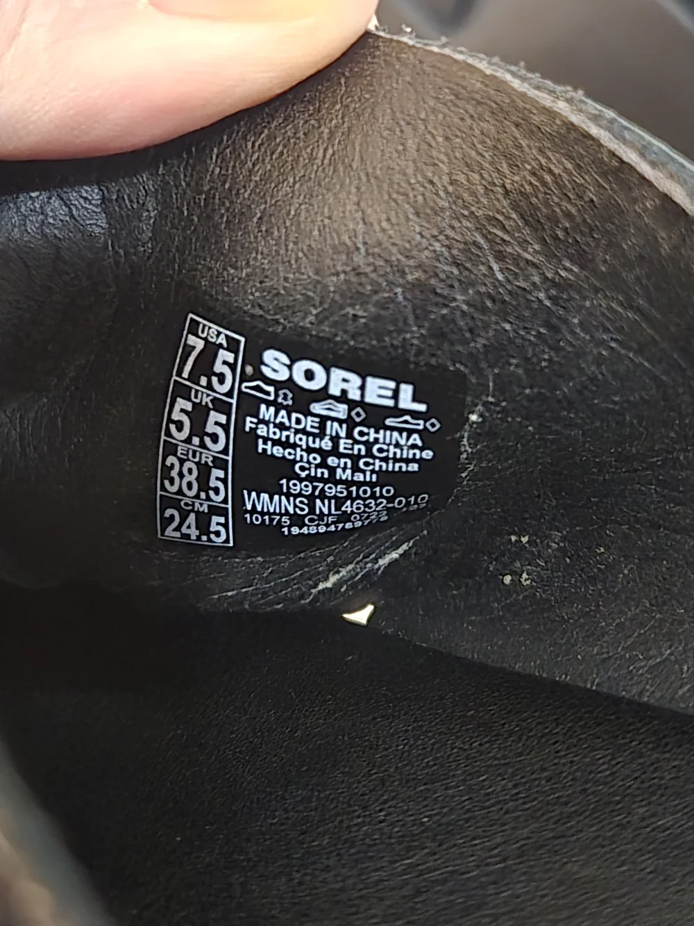 Sorel Cameron Leather Platform Slide Sandals Black Women's Size 7.5